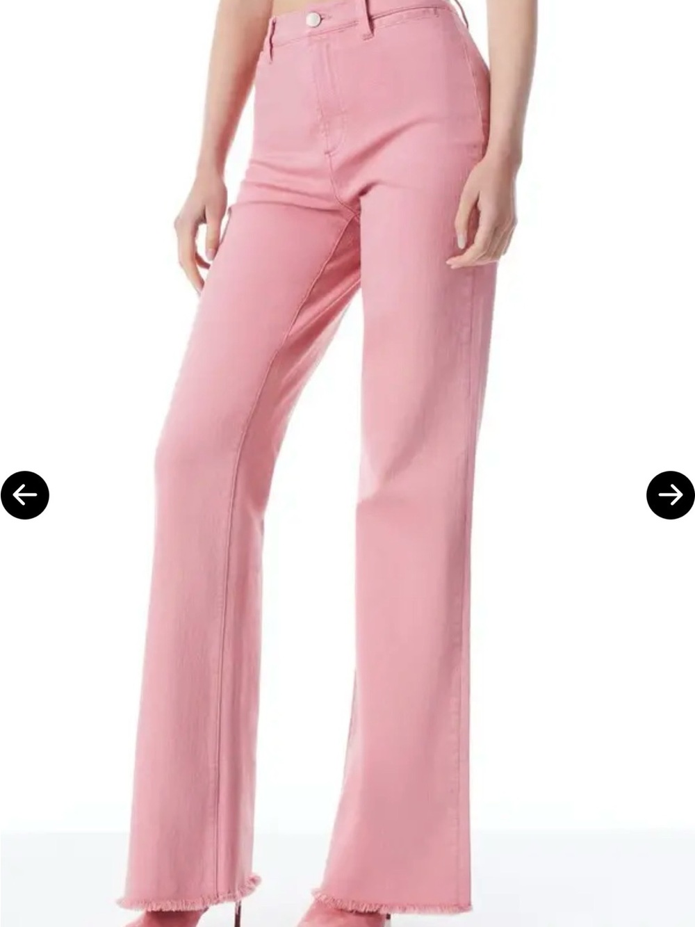 Alice & Olivia Gorgeous coin pocket flare leg  jeans in “Rose”